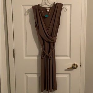 Kahki beige wrap dress